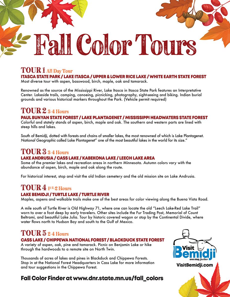 fall in color tours flyer