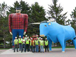 Ulen Brothers Construction crew working on Paul Bunyan Dr. were so efficient and ahead of schedule they had time for a photo opp! June 2008