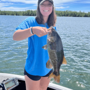 woman fishing