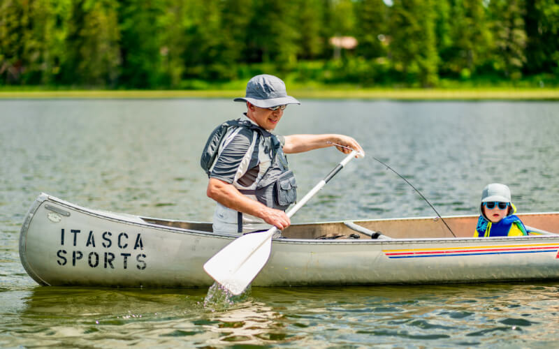 family canoeing