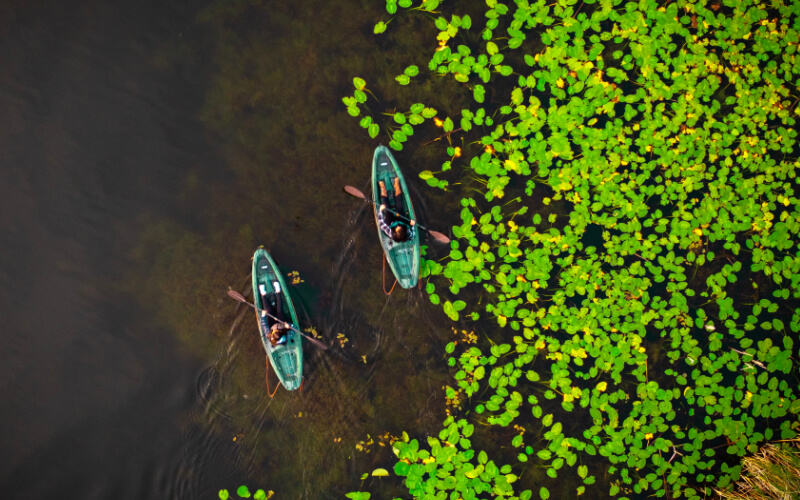 two people kayaking on lake bemidji